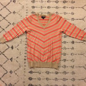 Orange stripes light sweater top